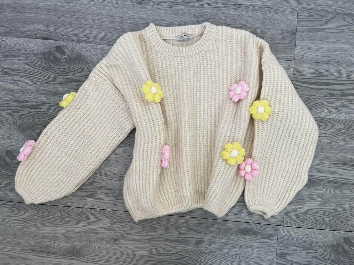 Flowery Wool Top