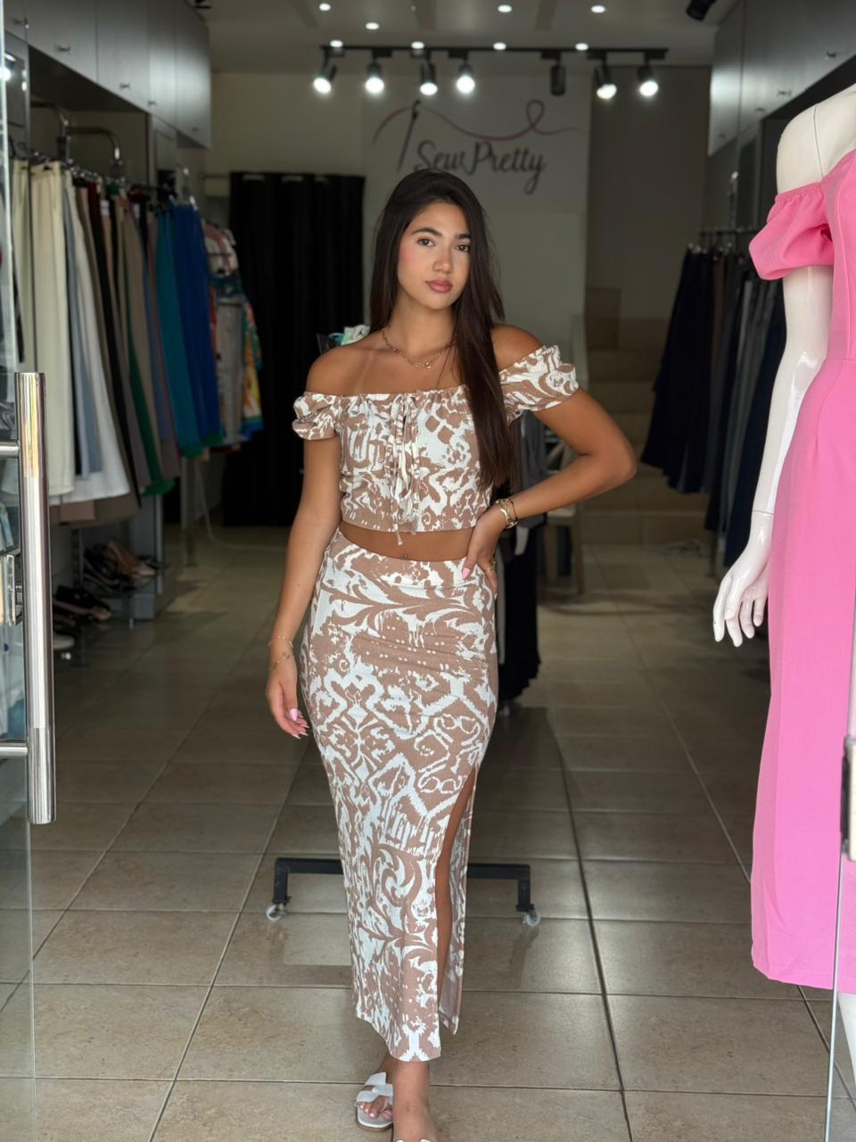Crop and Skirt Set
