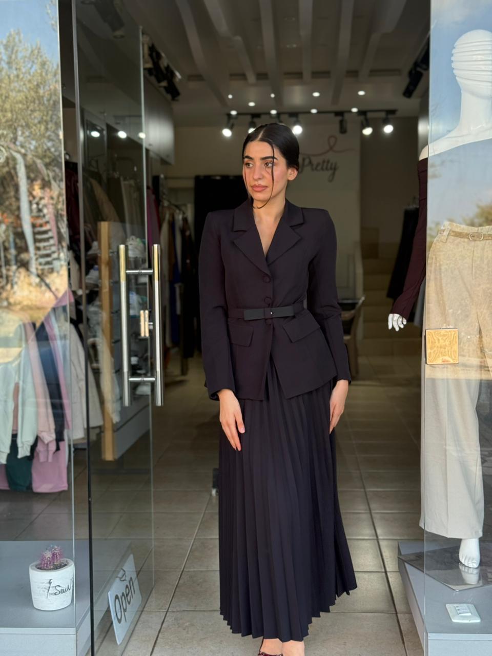 Black Blazer and Skirt Set