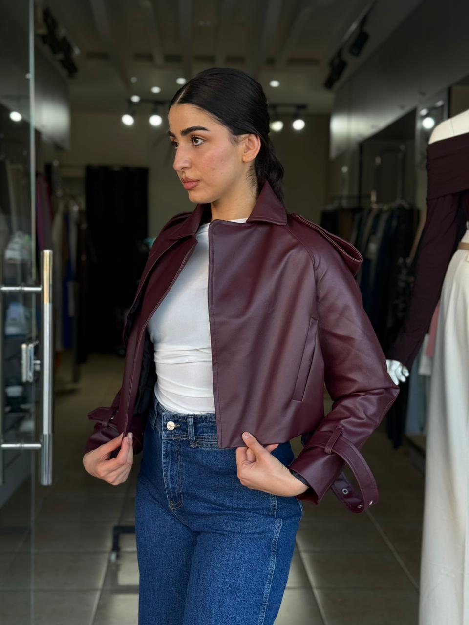 Burgundy Leather Jacket