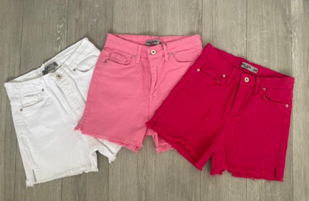 Short Jeans – White & Baby Pink & Hot Pink