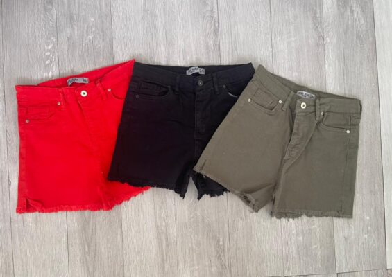 Short Jeans – Red & Black & Olive Green