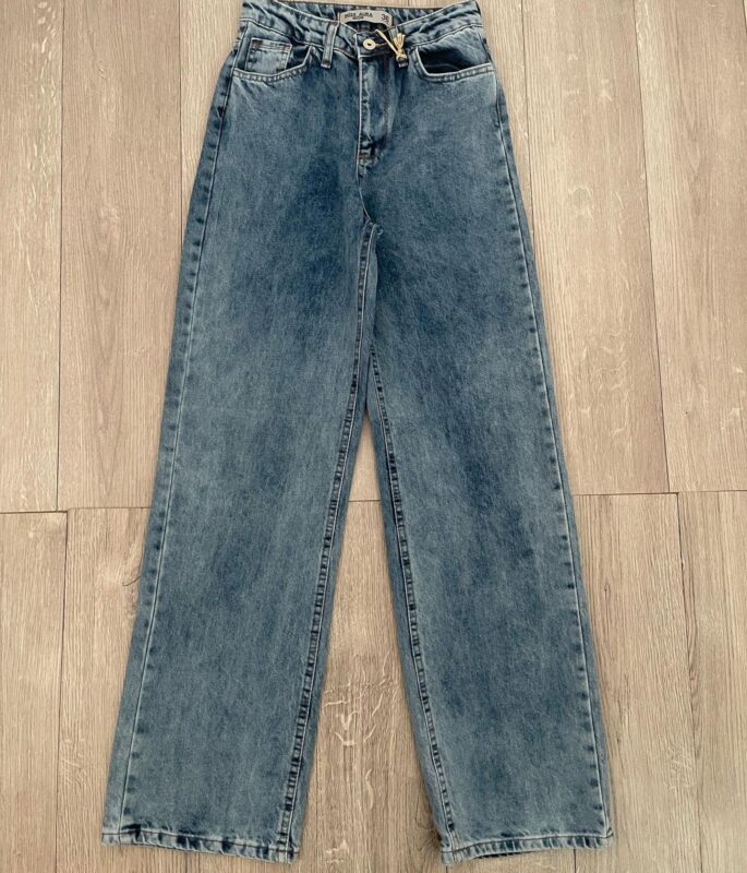 Wide Leg Jeans – Washed Blue