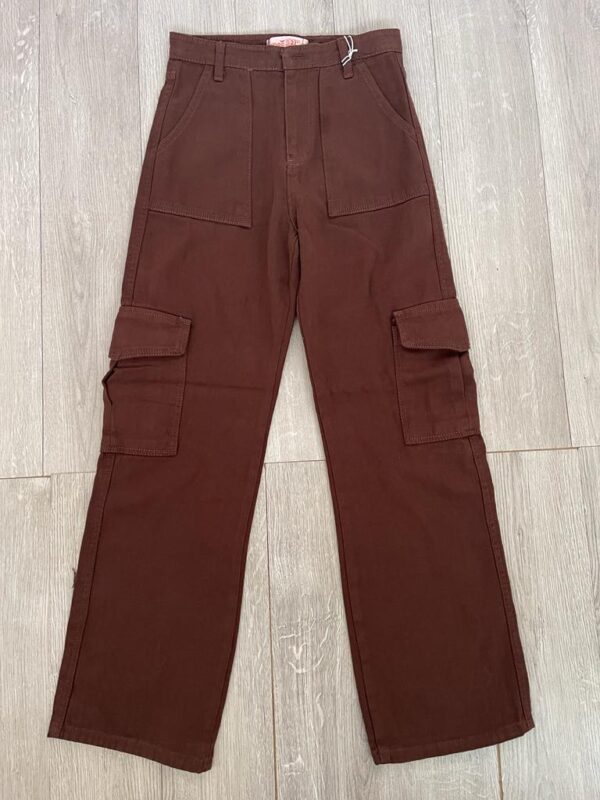 Wide Leg Cargo Jeans – Brown