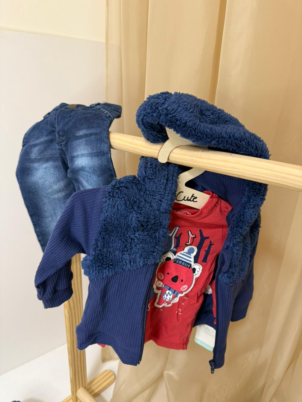 Blue Fleece and Denim Set