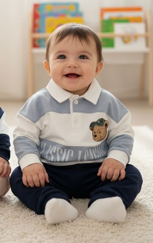 Blue Stripe Set with navy blue pant