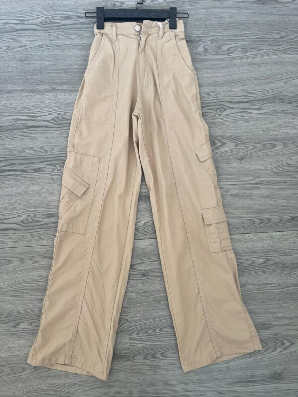 Elastic Waist Cargo Pants – Beige